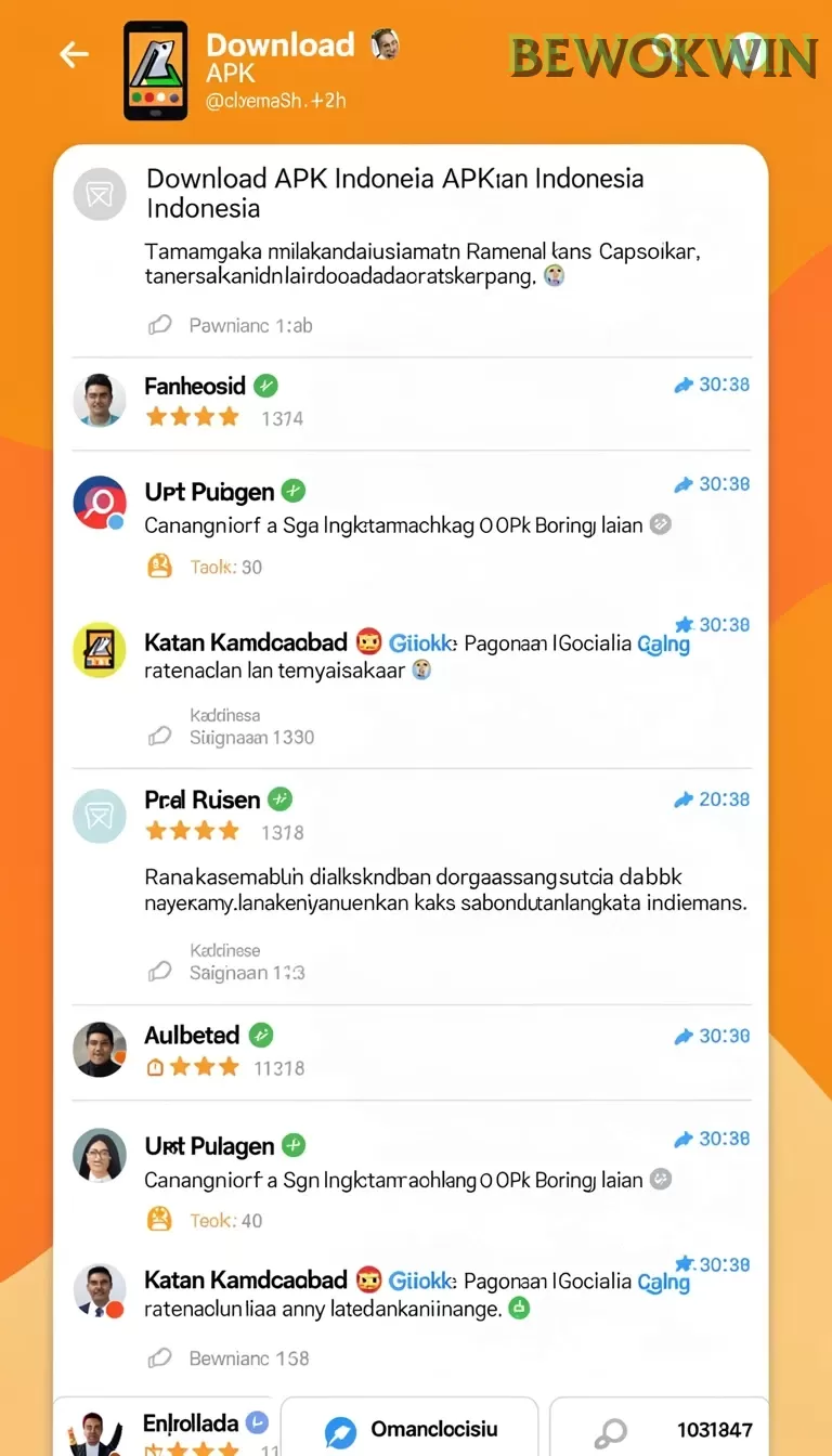 Cuplikan layar menu unduhan bewokwin untuk perangkat Android